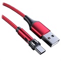 Cabo de Carregamento com Conector Magnético Rotativo - 2m, USB-C - Vermelho