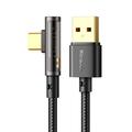 MCDODO CA-3380 MDD 1,2 m USB-A para Type-C Cabo de dados com cotovelo de 90 graus 6A Carregamento rápido Cabo transparente