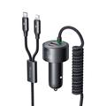Carregador de automóvel de porta dupla Mcdodo CC-037 120W com cabos USB-C e Lightning - Preto