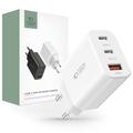 Carregador de parede Tech-Protect Network 30W W. 2x USB-C e 1x USB-A - Branco